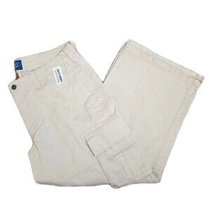 NWT Old Navy 90’s Baggy Cargo Pants Reissue Women’s 12P Mid Rise Wide-Leg Ivory
